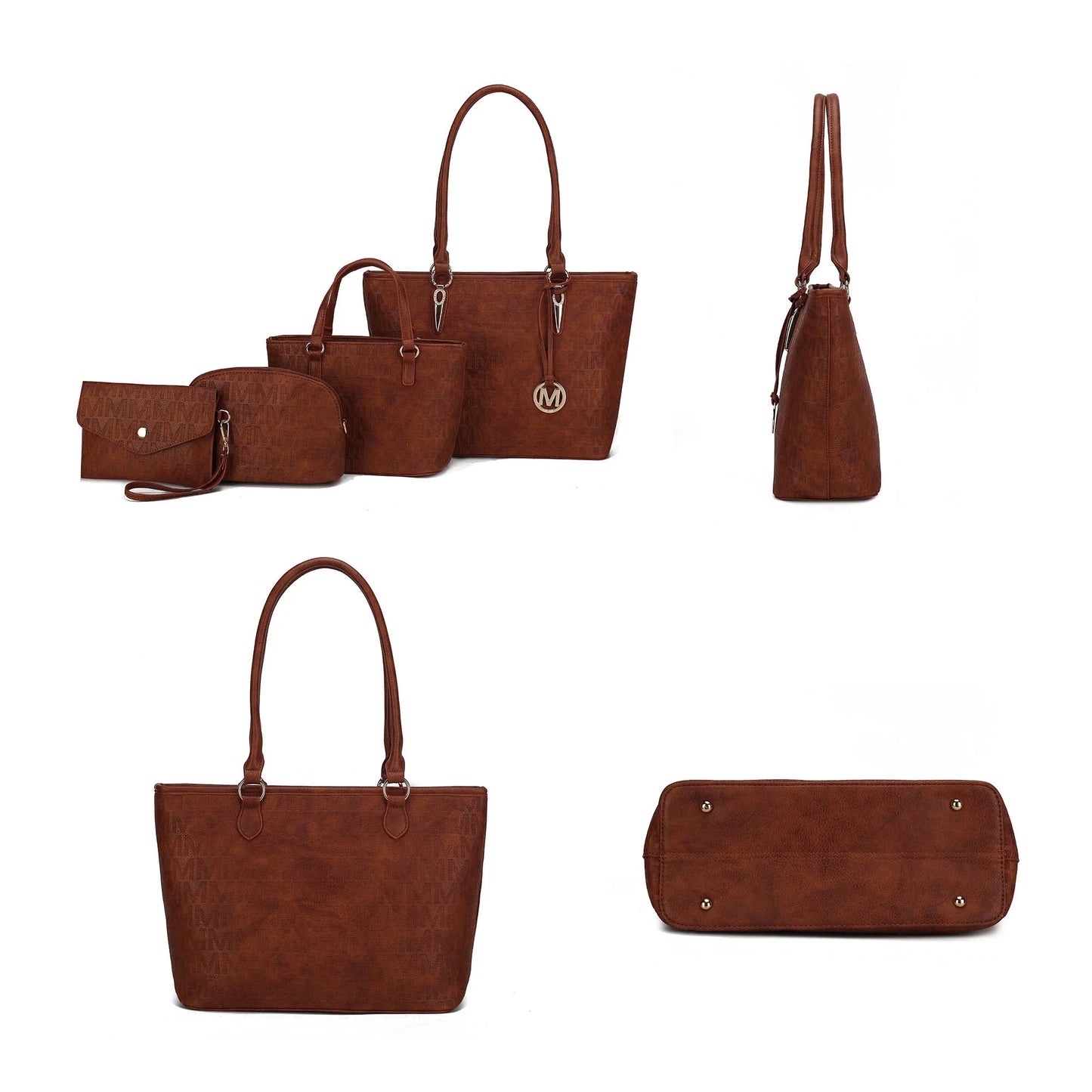 Alexy Women'S Tote Bag, Small Tote Bag, Pouch Purse & Wristlet Wallet Bag 4 Pcs Handbag Set by Mia K - Burgundy